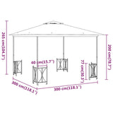 Paviljon s stranicami in dvojno streho 3x3 m krem