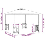 Paviljon s stranicami in dvojno streho 3x3 m taupe