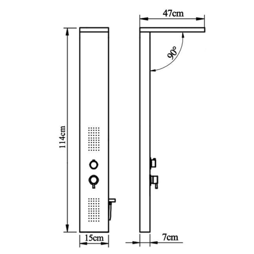 Panel za tuš aluminij bele barve