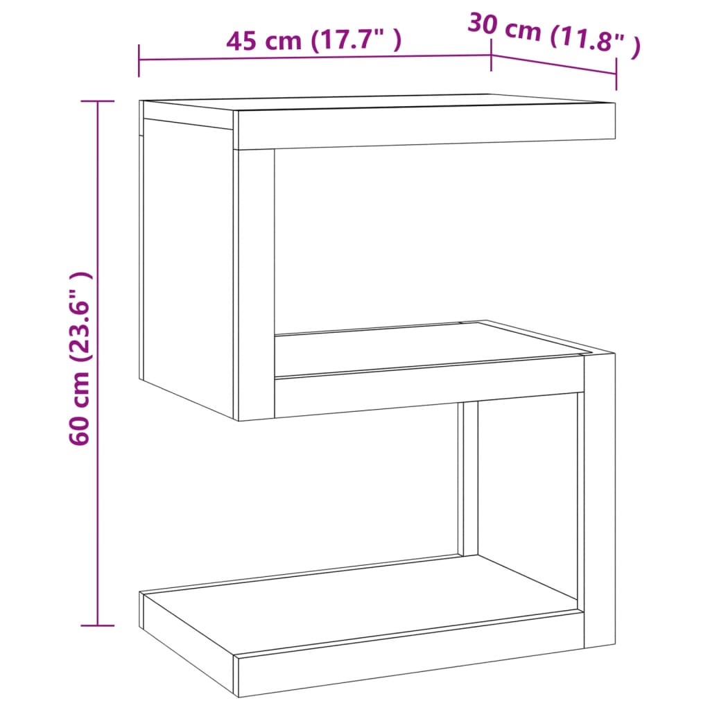 Stranska mizica 45x30x60 cm trdna tikovina