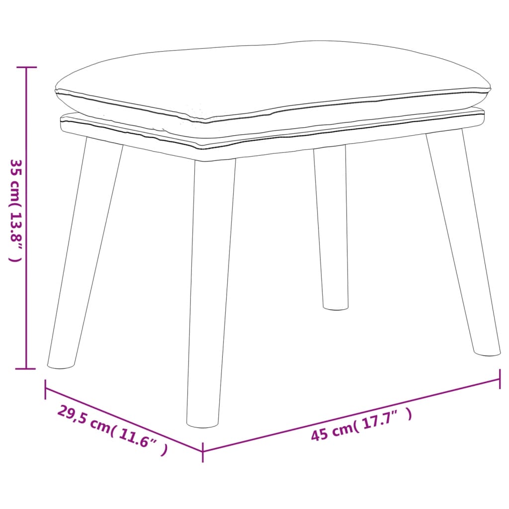 Stolček za noge temno siv 45x29,5x35 cm blago in umetno usnje