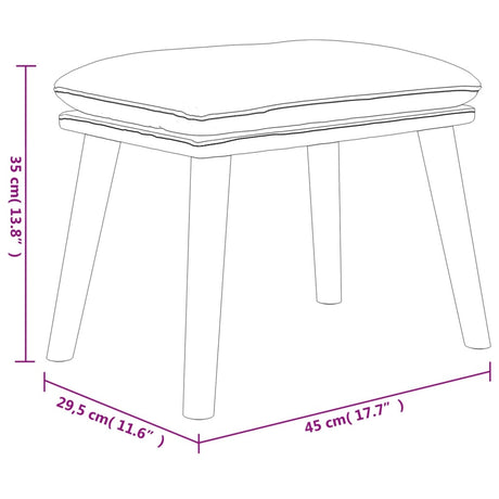 Stolček za noge temno siv 45x29,5x35 cm blago in umetno usnje