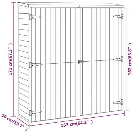 Vrtna lopa za orodje 163x50x171 cm trdna borovina