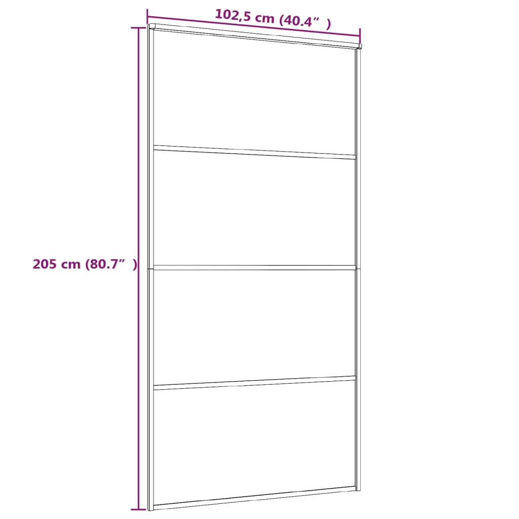 Drsna vrata ESG steklo in aluminij 102,5x205 cm bela