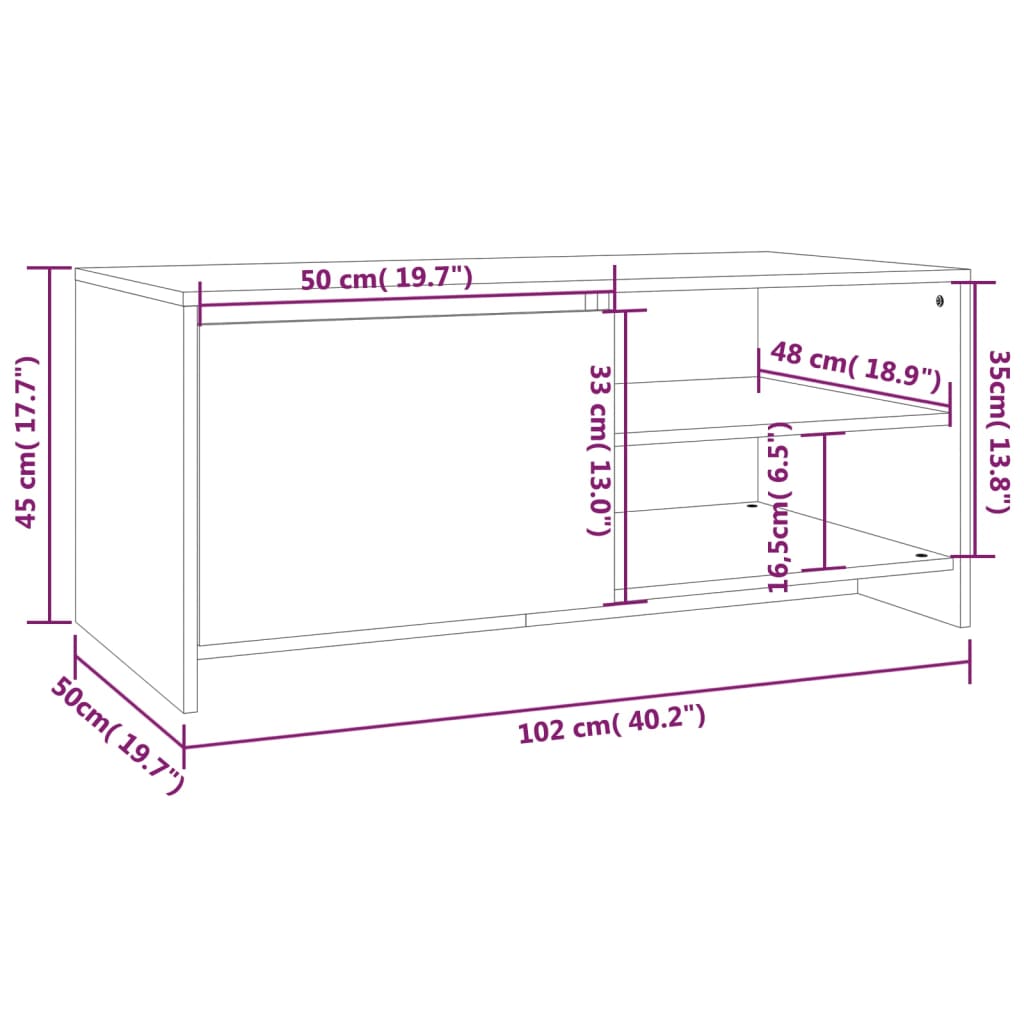 Klubska mizica črna 102x50x45 cm konstruiran les