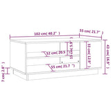 Klubska mizica bela 102x55x43 cm iverna plošča