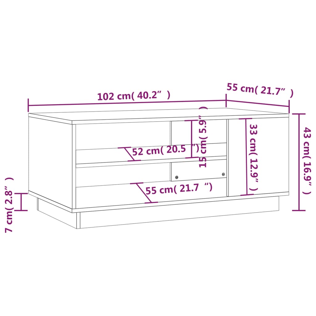 Klubska mizica črna 102x55x43 cm iverna plošča