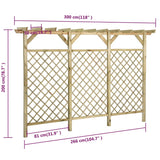 Vrtna ograja s pergolo 300x50x200 cm impregnirana borovina