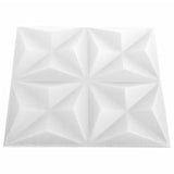 3D stenski paneli 24 kosov 50x50 cm origami beli 6 m²