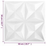 3D stenski paneli 24 kosov 50x50 cm origami beli 6 m²