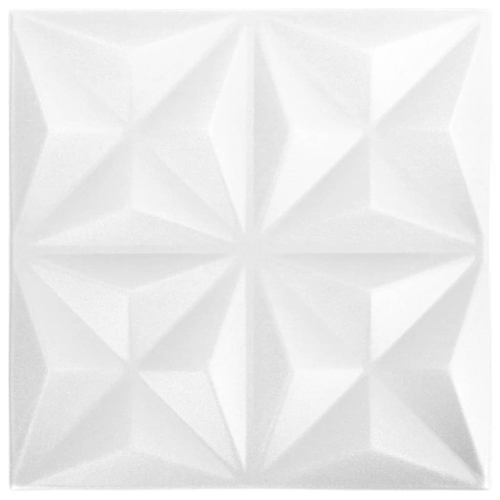 3D stenski paneli 48 kosov 50x50 cm origami beli 12 m²