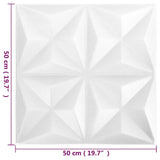 3D stenski paneli 48 kosov 50x50 cm origami beli 12 m²