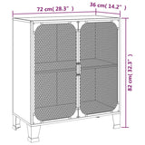 Omara 2 kosa siva 72x36x82 cm kovina in MDF