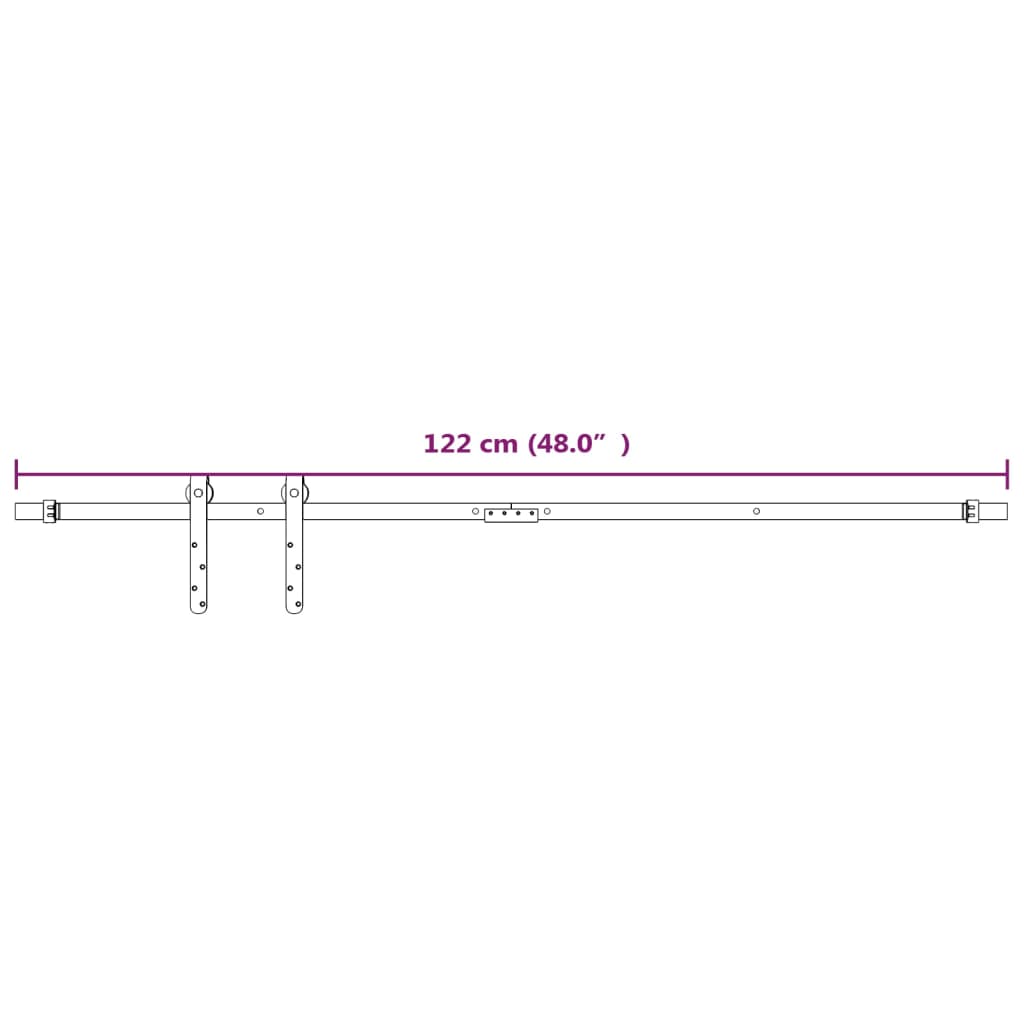 Mini komplet za drsna vrata omare iz jekla bel 122 cm