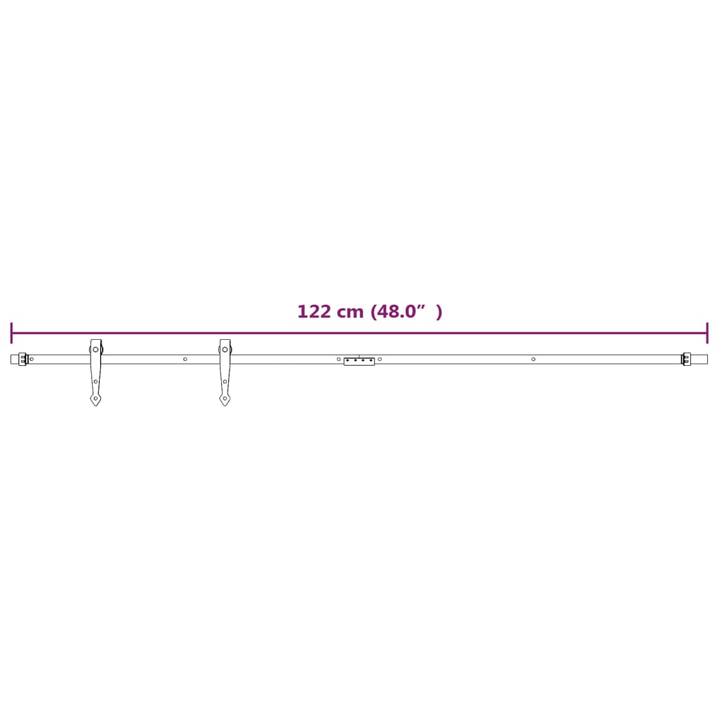 Mini komplet za drsna vrata omare iz jekla bel 122 cm