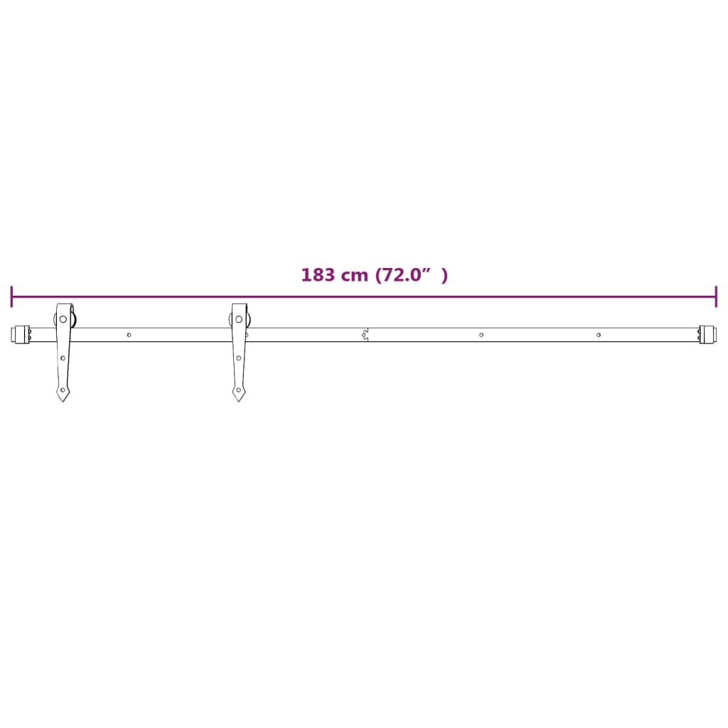 Komplet opreme za drsna vrata 183 cm jeklo bele barve