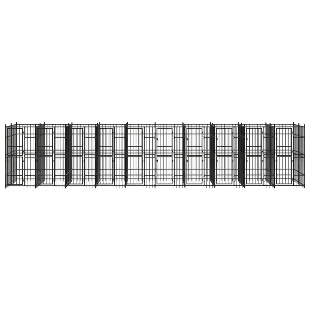 Zunanji pasji boks jeklo 18,43 m²