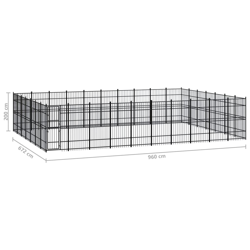 Zunanji pasji boks jeklo 64,51 m²