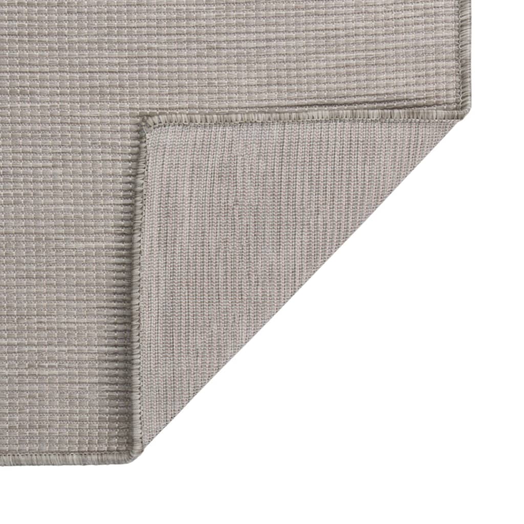 Zunanja preproga ploščato tkanje 80x250 cm taupe