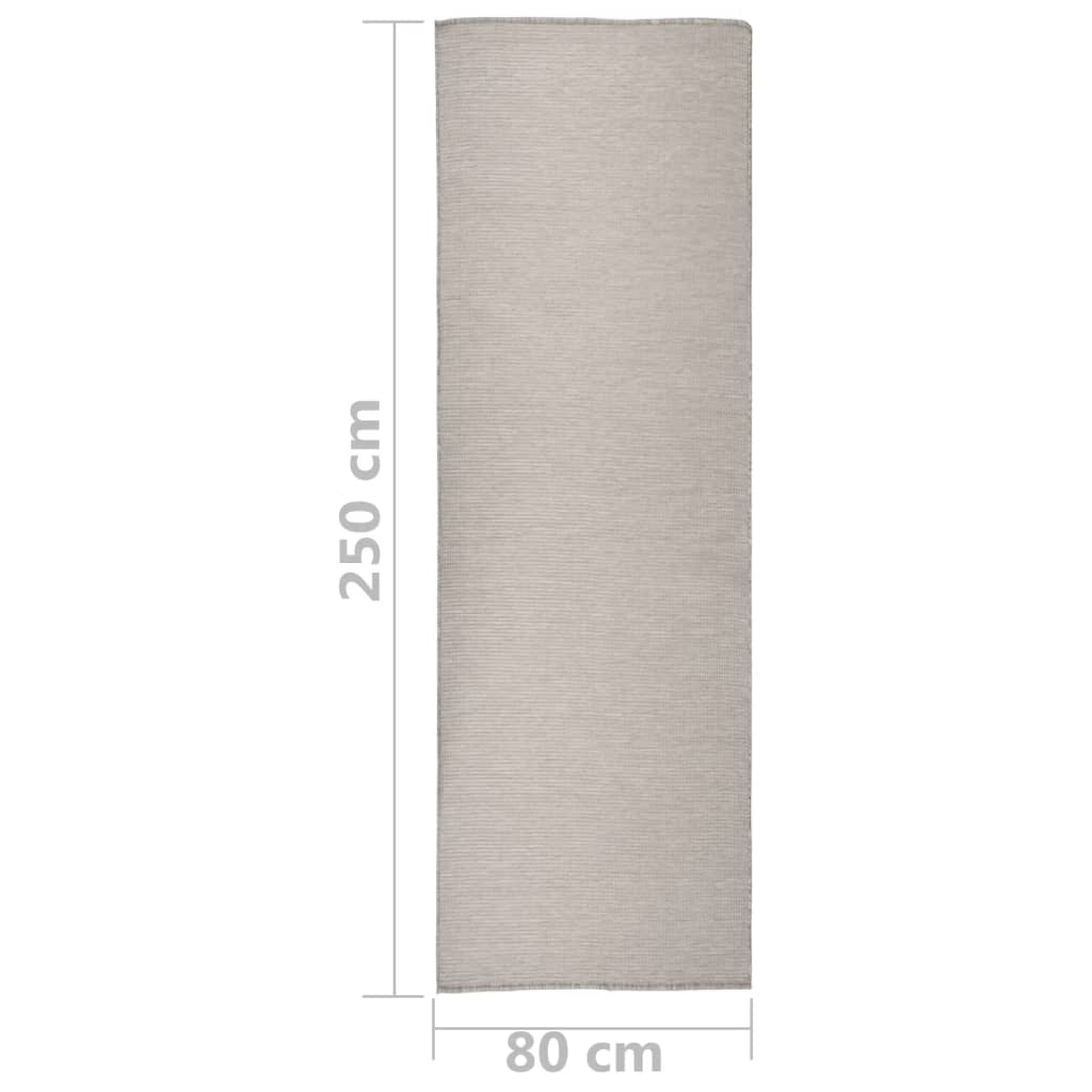 Zunanja preproga ploščato tkanje 80x250 cm taupe