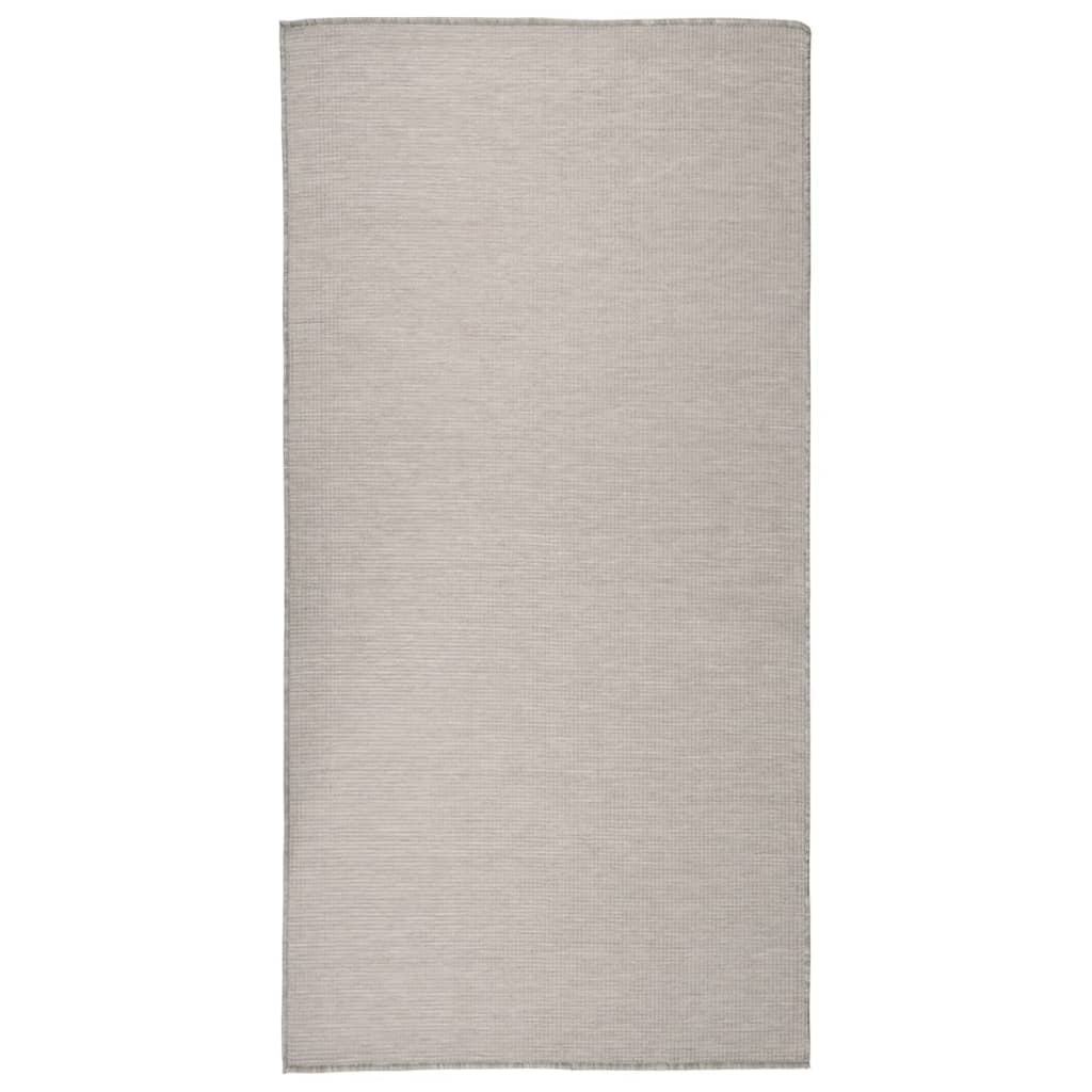 Zunanja preproga ploščato tkanje 100x200 cm taupe