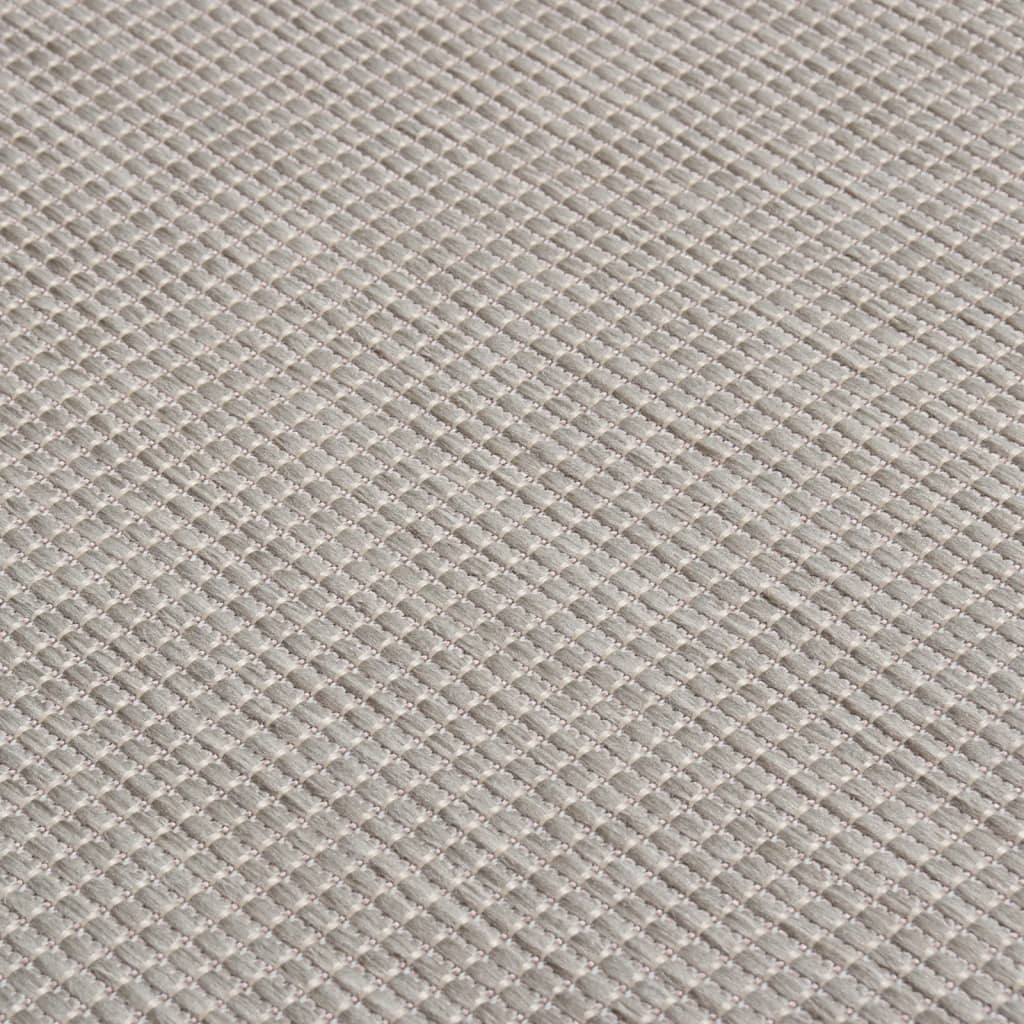 Zunanja preproga ploščato tkanje 100x200 cm taupe