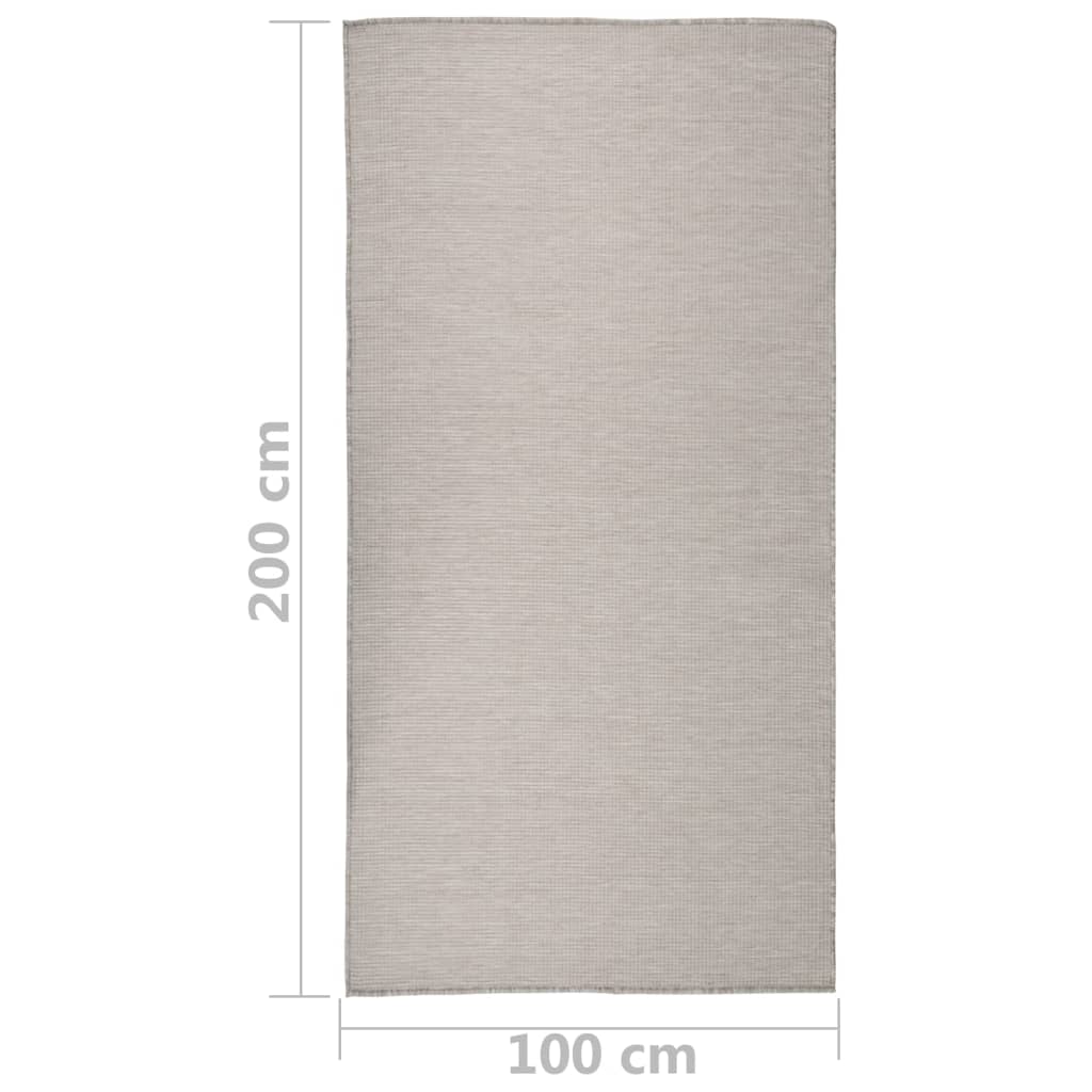 Zunanja preproga ploščato tkanje 100x200 cm taupe