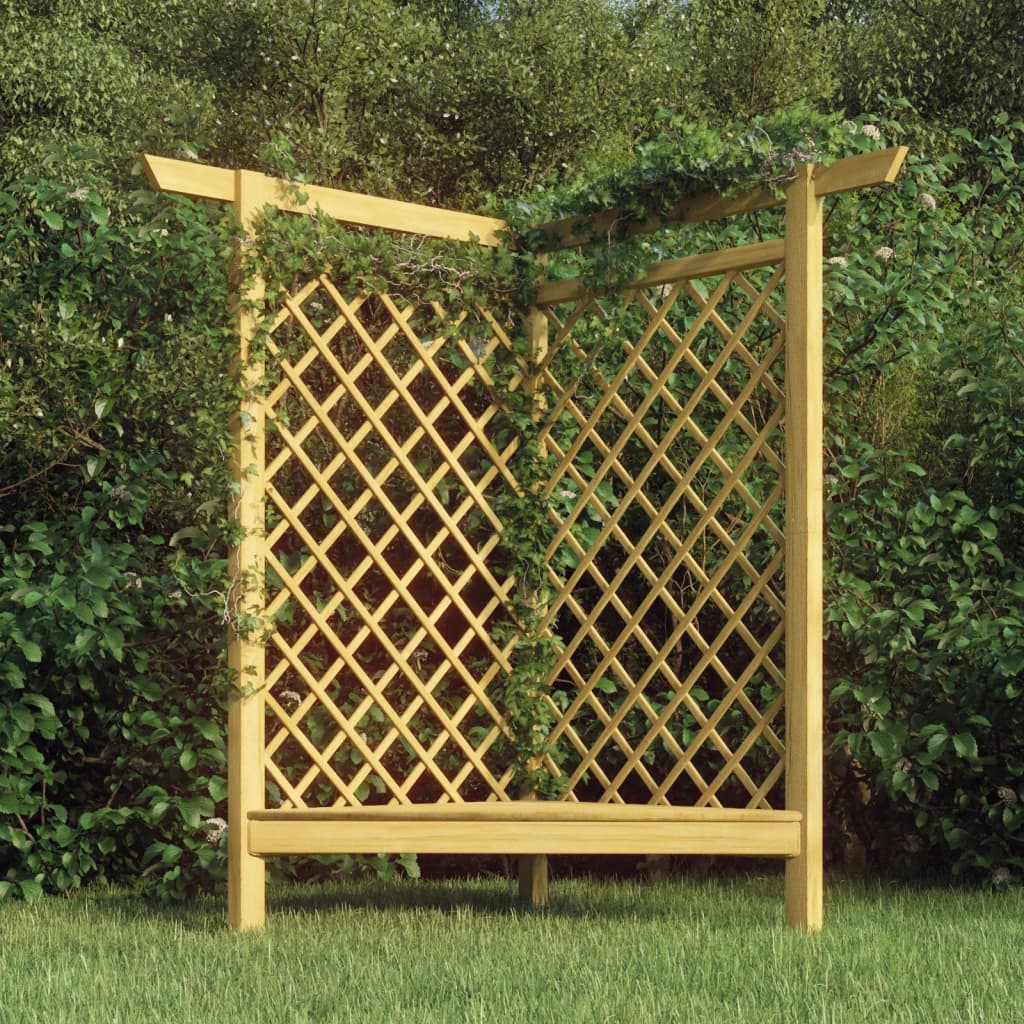 Kotna pergola s klopjo 166x81x174 cm impregnirana borovina