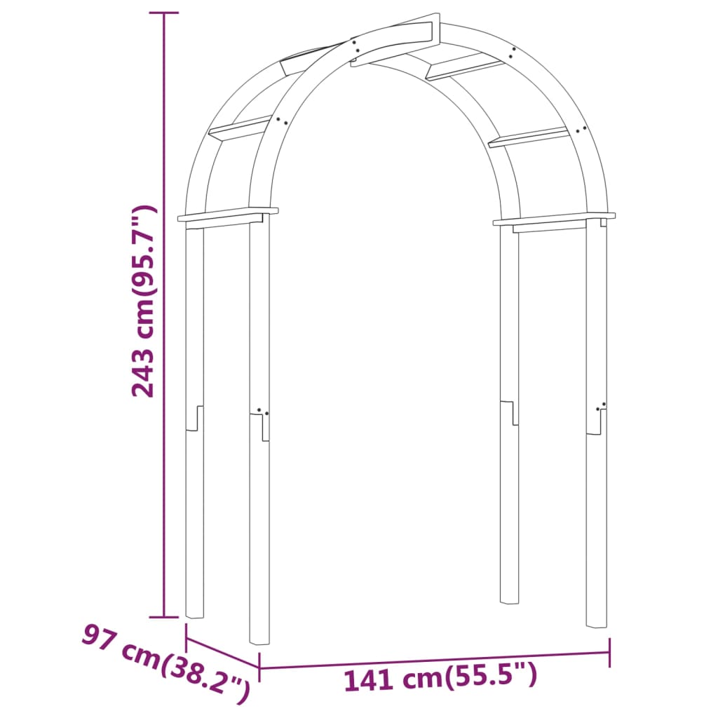 Obok 141x97x243 cm impregnirana trdna borovina