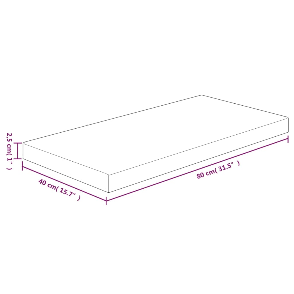 Kopalniški pult 80x40x2,5 cm neobdelana trdna hrastovina