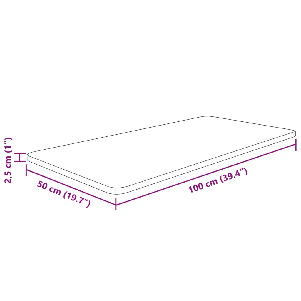 Kopalniški pult 100x40x2,5 cm neobdelana trdna hrastovina