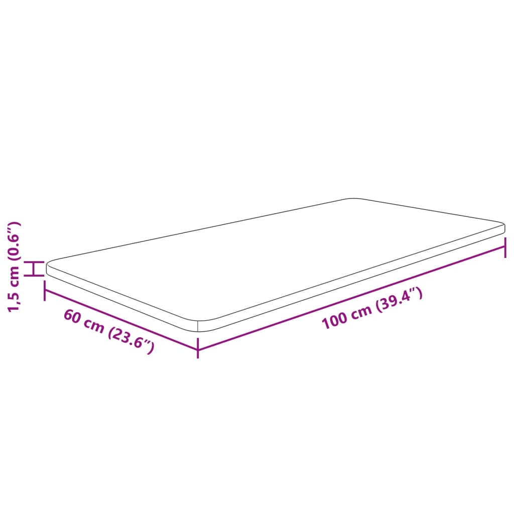 Kopalniški pult temno rjav 100x60x1,5 cm trdna hrastovina