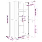 Garderobna omara siva sonoma 80x52x180 cm konstruiran les