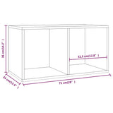 Škatla za shranjevanje plošč rjavi hrast 71x34x36cm konst. les