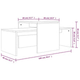 Komplet klubskih mizic dimljeni hrast 100x48x40 cm konstr. les