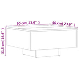 Klubska mizica dimljeni hrast 60x60x31,5 cm konstruiran les