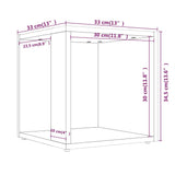 Stranska mizica rjavi hrast 33x33x34,5 cm konstruiran les