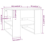 Klubska mizica betonsko siva 55,5x55x45 cm konstruiran les