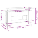 Klubska mizica bela 101x49x52 cm konstruiran les