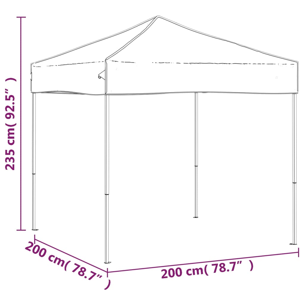 Zložljiv vrtni šotor moder 2x2 m