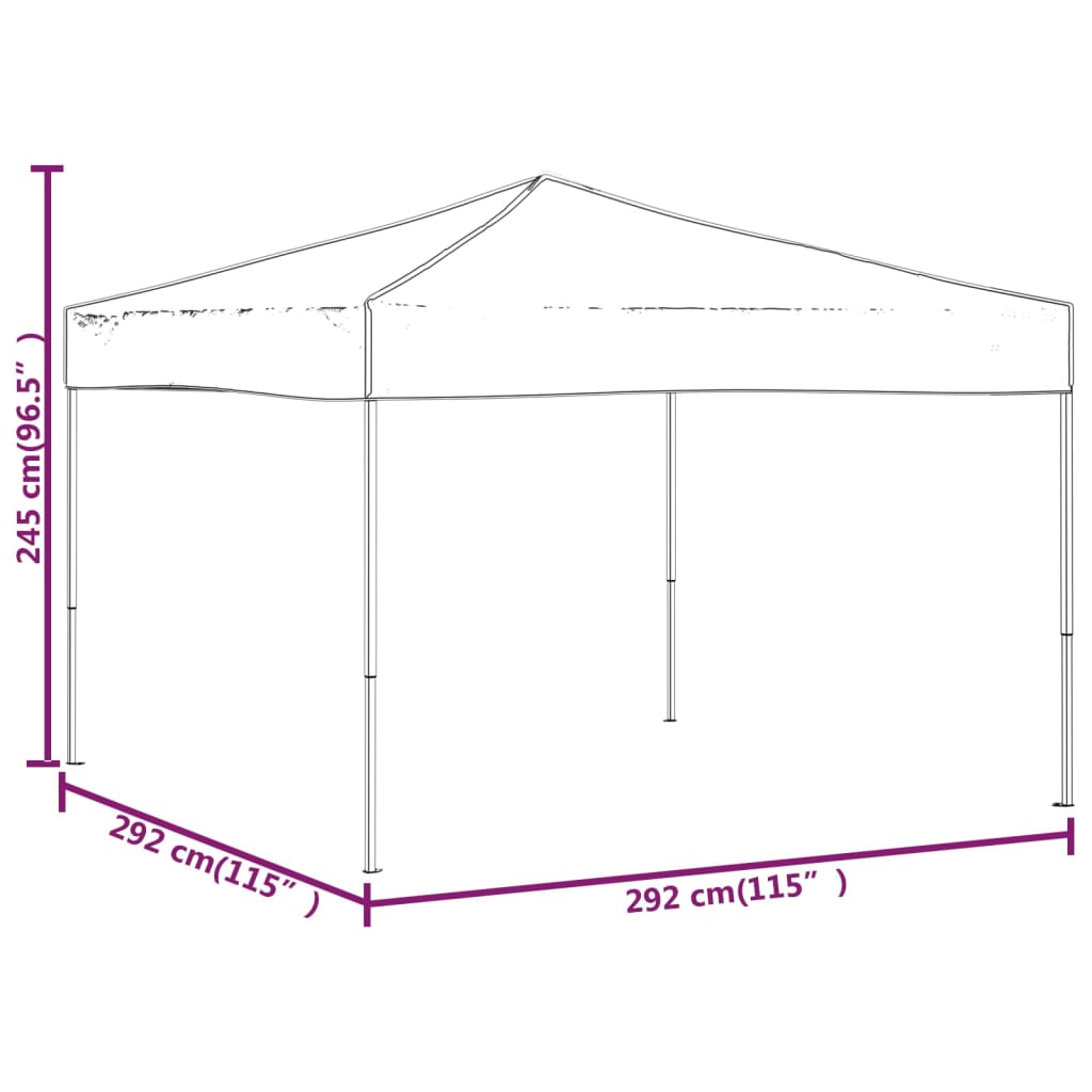 Zložljiv vrtni šotor moder 3x3 m