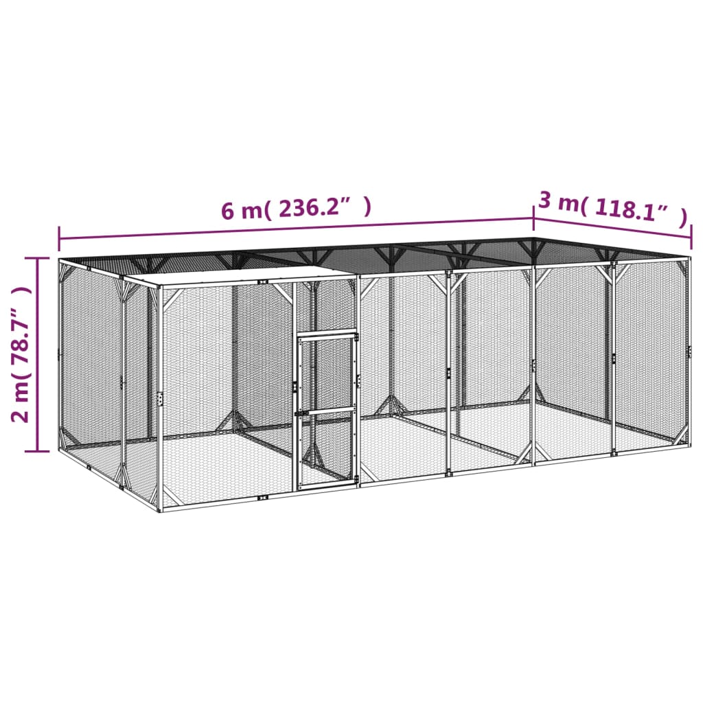 Kokošnjak 600x300x200 cm impregnirana trdna borovina