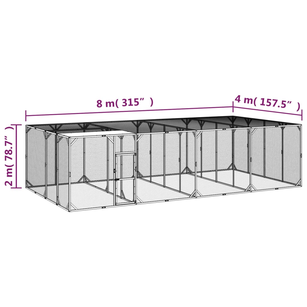 Kokošnjak 800x400x200 cm impregnirana trdna borovina