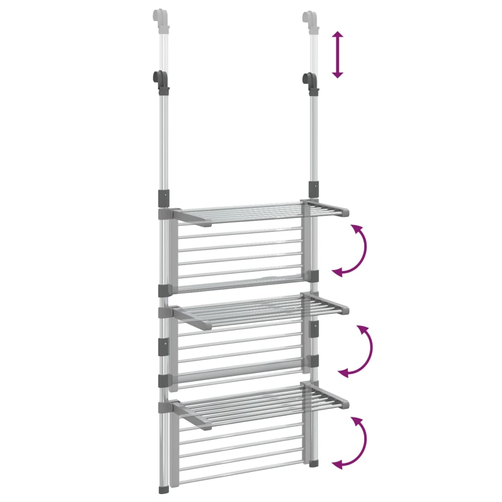 3-nadstropno viseče stojalo za sušenje perila aluminij