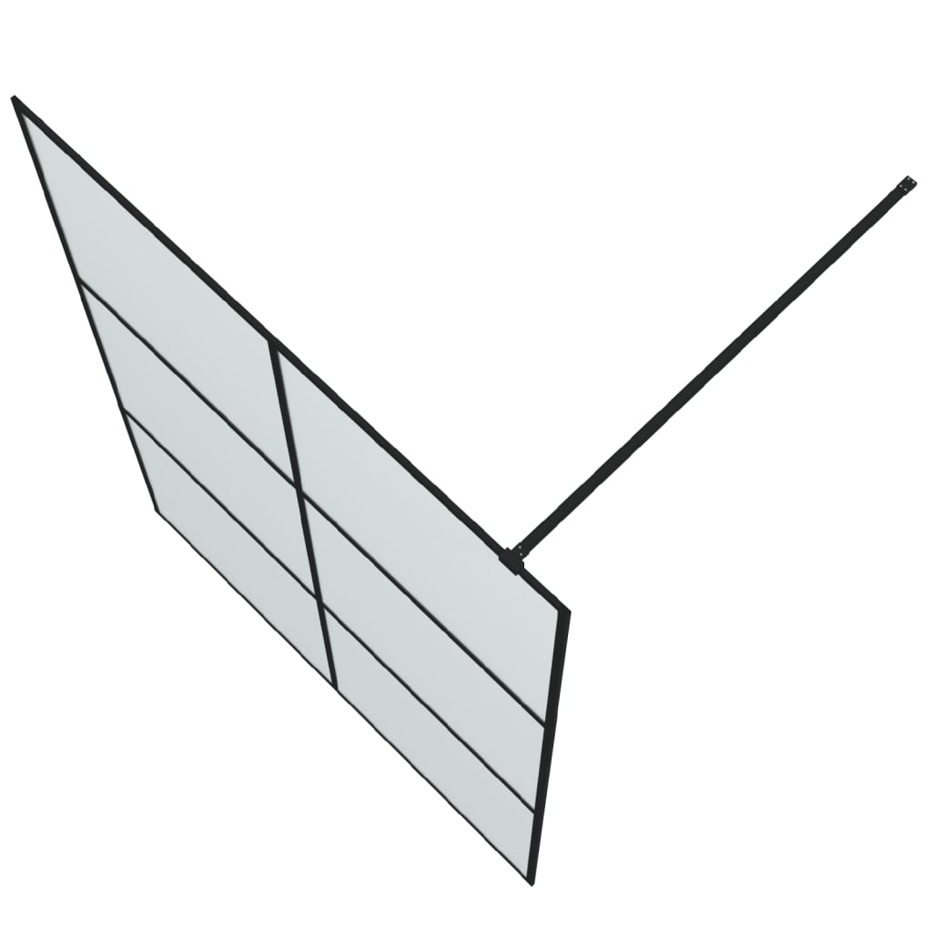 Pregrada za tuš črna 140x195 cm motno ESG steklo