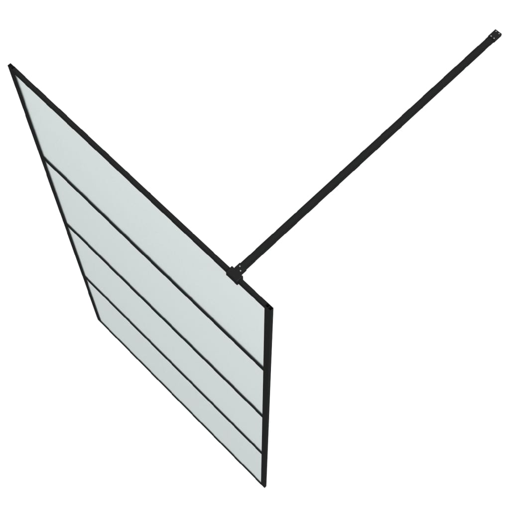 Pregrada za tuš črna 100x195 cm motno ESG steklo