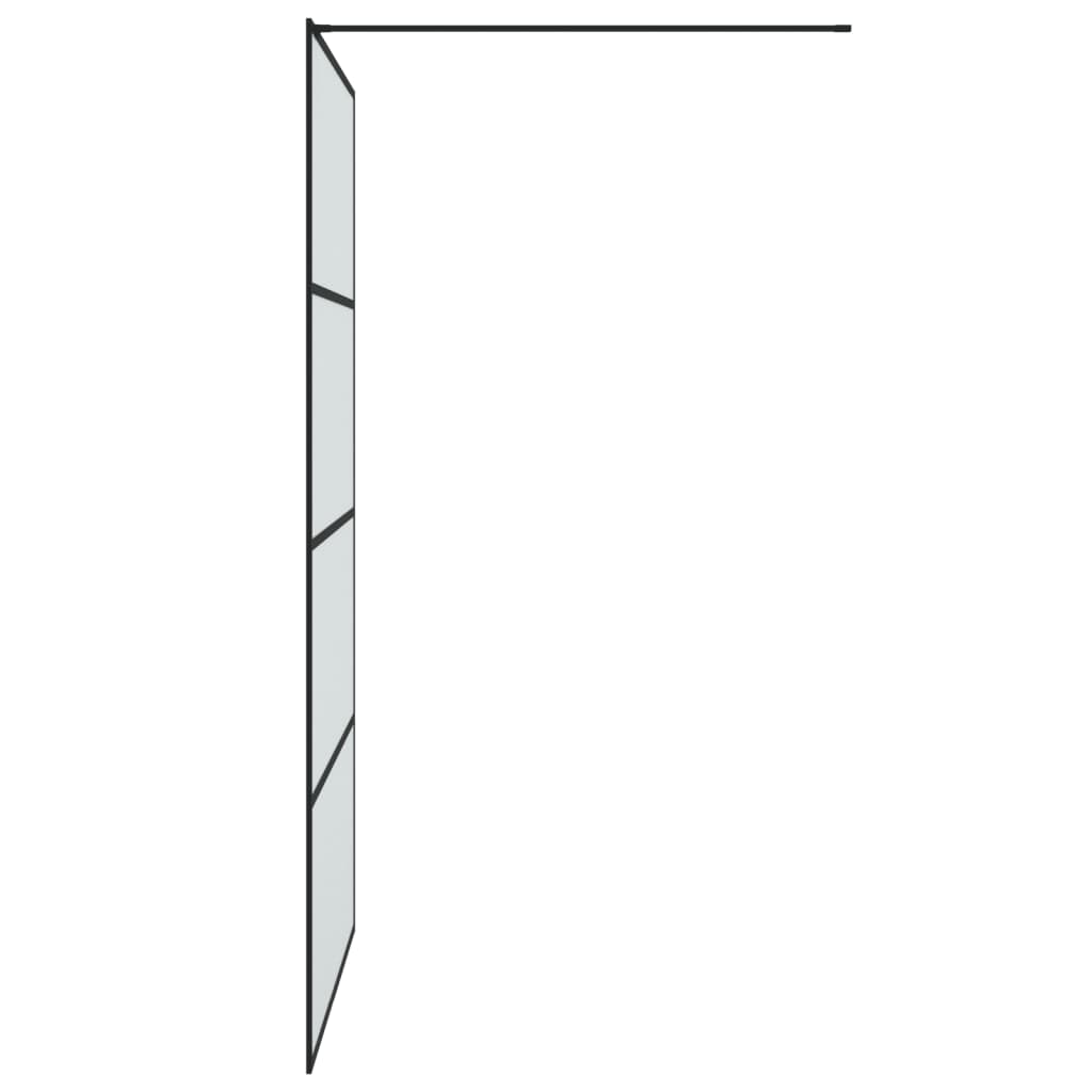 Pregrada za tuš črna 115x195 cm motno ESG steklo