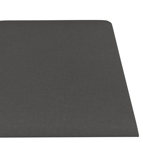 Stenski paneli 12 kosov temno sivi 60x15 cm blago 1,08 m²