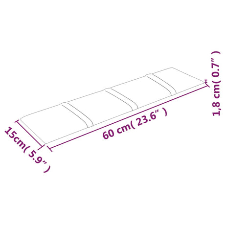 Stenski paneli 12 kosov temno sivi 60x15 cm blago 1,08 m²