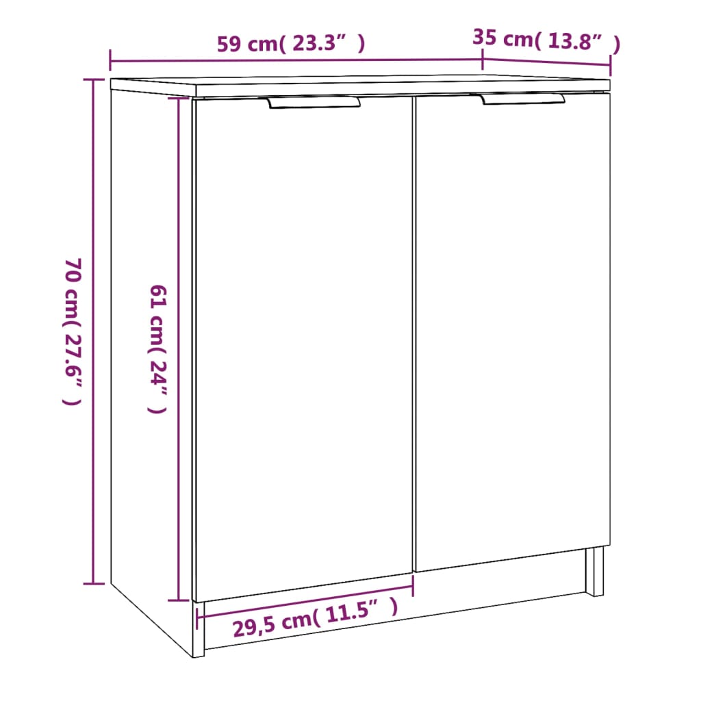 Omarica za čevlje sonoma hrast 59x35x70 cm konstruiran les